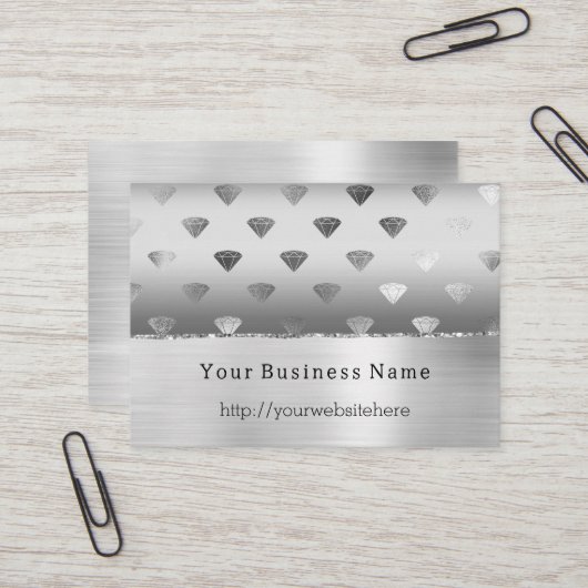 Silver White Diamonds Business name website Visitekaartje (Voorkant / Achterkant in situ)