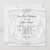 Silver White Diamonds Pearl Elegant Birthday Party Kaart (Achterkant)