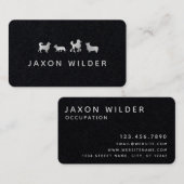 Silver White Dog Silhouette Cloud Minimal Visitekaartje (Voorkant / Achterkant)