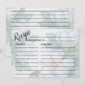 Silver White Dogwood Blossom Wedding Recipe Kaart (Voorkant / Achterkant)