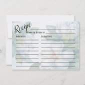 Silver White Dogwood Blossom Wedding Recipe Kaart (Voorkant)