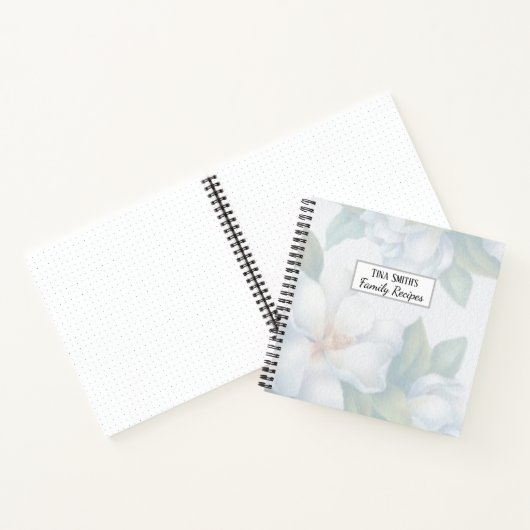 Silver White Dogwood Blossom Wedding Recipe Notitieboek (Binnen)