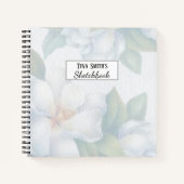 Silver White Dogwood Blossom Wedding Sketchbook Notitieboek (Voorkant)