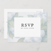 Silver White Dogwood Blossoms RSVP Briefkaart (Voorkant / Achterkant)