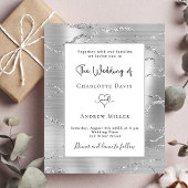 Silver White elegant budget trouwuitnodiging Flyer