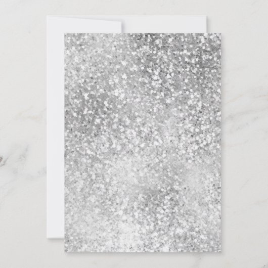 Silver White Elephant Party Kaart (Achterkant)