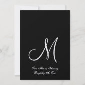 Silver White en Black Roos Wedding Kaart (Achterkant)