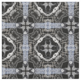 Silver, White en Black Tiled Pattern Stof