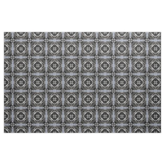 Silver, White en Black Tiled Pattern Stof (Fat Quarter)