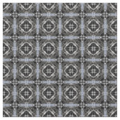 Silver, White en Black Tiled Pattern Stof (Close Up)