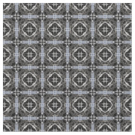 Silver, White en Black Tiled Pattern Stof