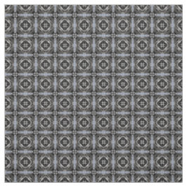 Silver, White en Black Tiled Pattern Stof