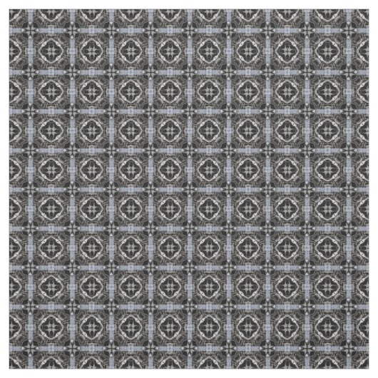 Silver, White en Black Tiled Pattern Stof (Swatch)