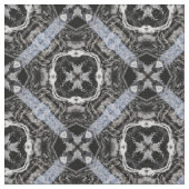 Silver, White en Black Tiled Pattern Stof (Close Up)