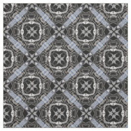 Silver, White en Black Tiled Pattern Stof