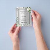 Silver White floral eucalyptus bruiloft Flyer (Hand)