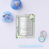Silver White floral eucalyptus bruiloft Flyer (Enkel)