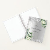 Silver White floral eucalyptus elegant Notitieboek (Binnen)
