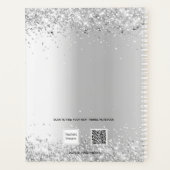 Silver White floral eucalyptus elegant Planner (Achterkant)