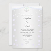 Silver & White Floral Wedding Kaart (Voorkant)