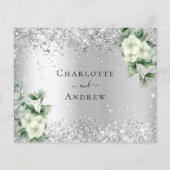 Silver White florals eucalyptus bruiloft RSVP-noot Flyer (Achterkant)
