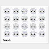 Silver White Glam Gold Makeup Eyelashes Favor Ronde Sticker (Vel)