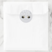 Silver White Glam Gold Makeup Eyelashes Favor Ronde Sticker (Tas)
