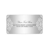 Silver White  Glamour Adreslabel Etiket (Voorkant)