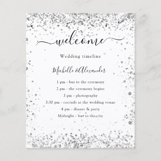 Silver White glitter elegant bruiloft (Voorkant)