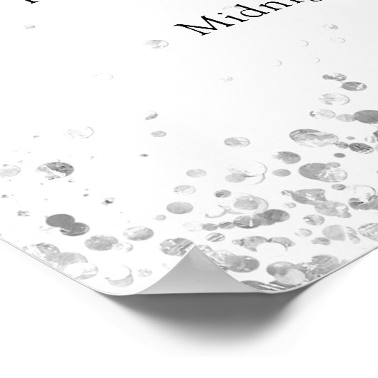 Silver White glitter elegant bruiloft Poster (Hoek)
