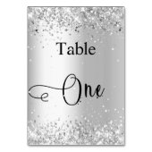 Silver White glitter kalligrafietabel 1 Kaart (Achterkant)