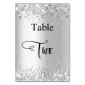 Silver White glitter kalligrafietabel twee 2 Kaart (Achterkant)