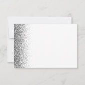 Silver White Glitter Script Monogram Girly Bedankkaart (Achterkant)