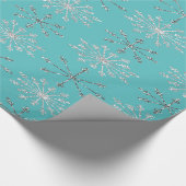 Silver White Glitter Snowflakes Cadeaupapier (Hoek)