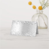 Silver White glitter sparkles bruiloft Plaatskaartje (Achterkant)