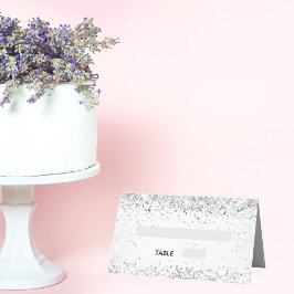 Silver White glitter sparkles bruiloft Plaatskaartje