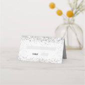 Silver White glitter sparkles bruiloft Plaatskaartje (Voorkant)