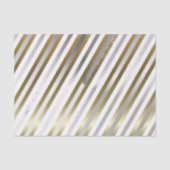 Silver, White, Gold Diagonal Stripe Papier (Voorkant)