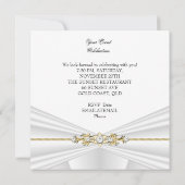 Silver White Gold Elegant Birthday Party Kaart (Achterkant)