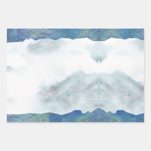 Silver White Gold Grunge Blue Paint Inpakpapier Vel (Voorkant)