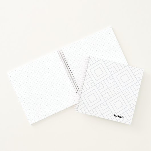 Silver White Graphic Diamonds Sketchbook Journal Notitieboek (Binnen)