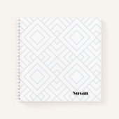 Silver White Graphic Diamonds Sketchbook Journal Notitieboek (Voorkant)