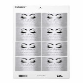 Silver White Grey Glitter Makeup Lashes Extension Etiket (Full Sheet)