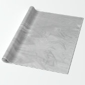 Silver White Grey Marble Molten Metallic Shiny Cadeaupapier (Uitgerold)