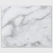 Silver White Grey Marble Stone Brushes Cadeaupapier (Vlak)