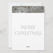 Silver White Grey Shiny Star Merry kerst Feestdagenkaart (Achterkant)
