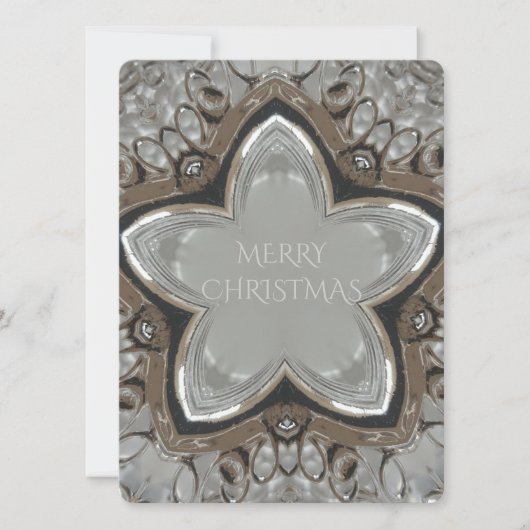 Silver White Grey Shiny Star Merry kerst Feestdagenkaart (Voorkant)