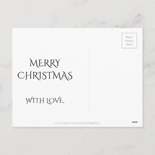 Silver White Grey Shiny Star Merry kerst Feestdagenkaart (Achterkant)