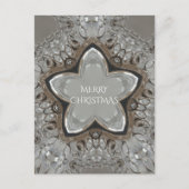 Silver White Grey Shiny Star Merry kerst Feestdagenkaart (Voorkant)