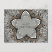 Silver White Grey Shiny Star Merry kerst Feestdagenkaart (Voorkant)
